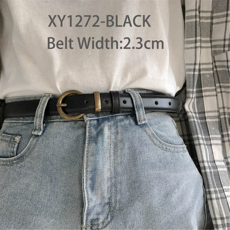 DINISITON Women Belt Genuine Leather Ladies Thin Belts Fashion Luxury Brand High Quality Female Jeans Windbreaker Waistband