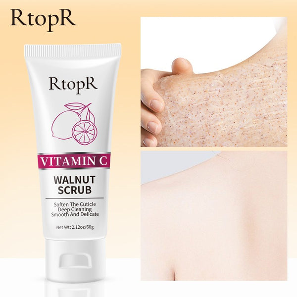 RtopR Vitamin C Walnut Scrub Soften The Cuticle Deep Cleans Skin Lift skin Clean pores Improve dull skin Body skin care All Skin