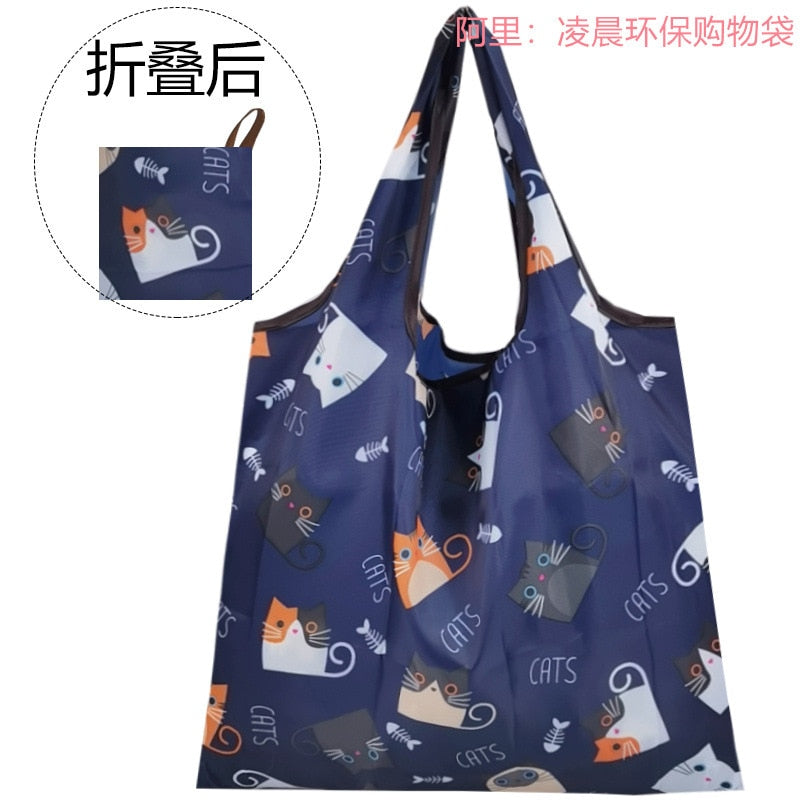 Snoopy Hello Kitty Cinnamoroll Large Storage Bag Foldable Waterproof Eco Bag Oxford Bag Daily Necessities