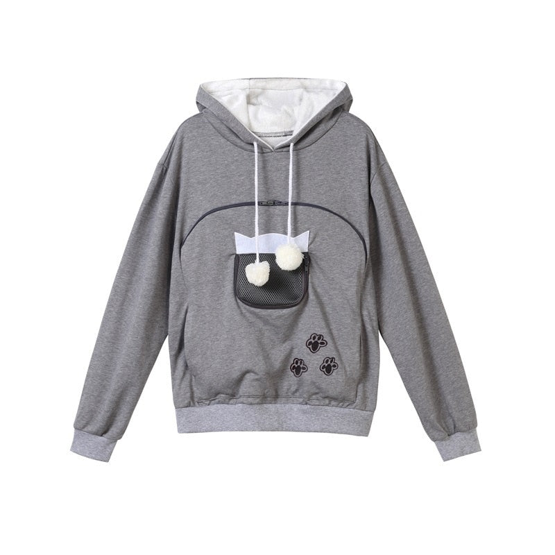 Sweatshirt Cat Lovers Hoodie Kangaroo Dog Pet Paw Dropshipping Pullovers Cuddle Pouch Sweatshirt Pocket Animal Ear Hooded Plus