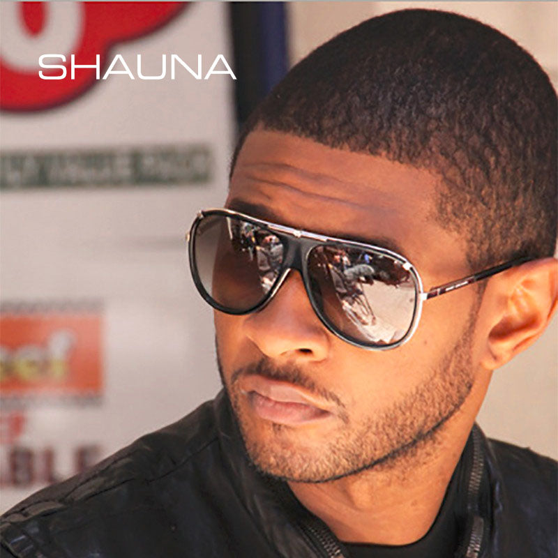 SHAUNA Retro Men Square Sunglasses Brand Designer Fashion Women Gradient Lens Glasses UV400