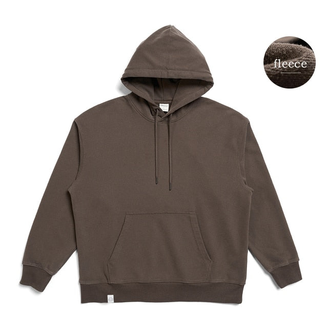 SIMWOOD 2023 Spring New New Hooded Hoodies Men Thick 360g Fabric Solid Basic Sweatshirts Quality Jogger Texture Pullovers