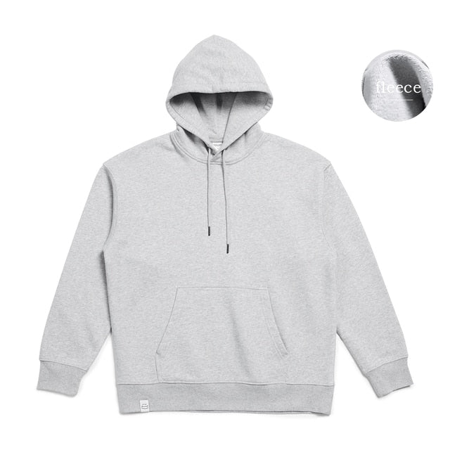 SIMWOOD 2023 Spring New New Hooded Hoodies Men Thick 360g Fabric Solid Basic Sweatshirts Quality Jogger Texture Pullovers