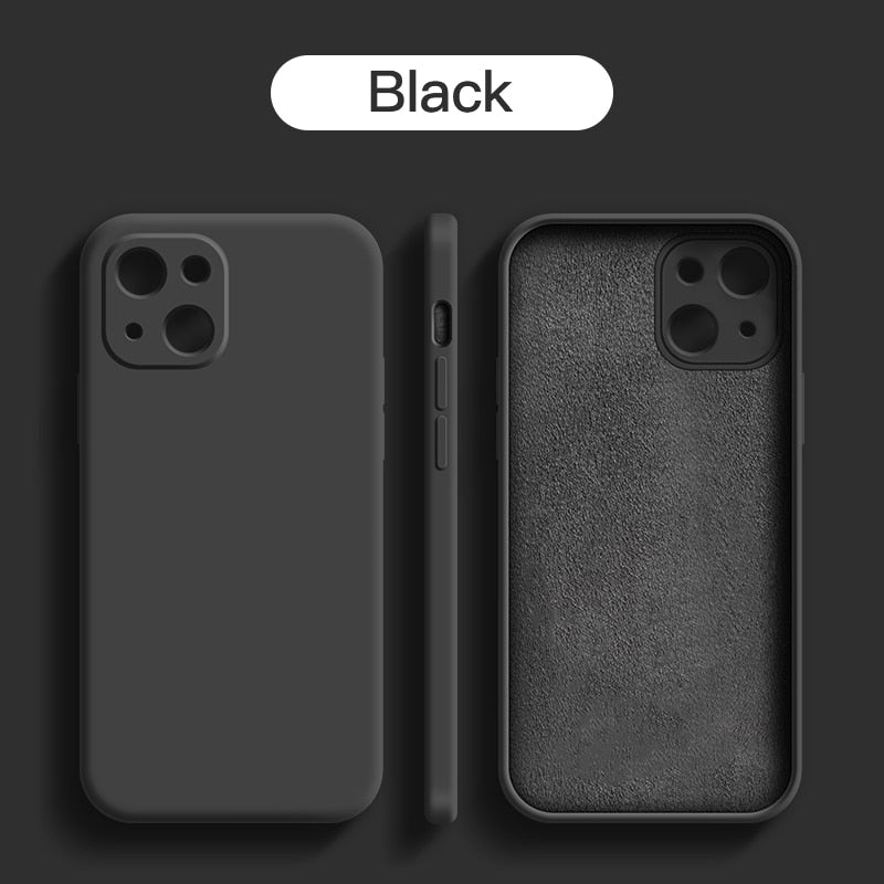 Original Square Liquid Silicone Phone Case For iPhone 14 13 11 12 Pro Max Mini X XR XS 7 8 Plus SE 2020 Shockproof Back Cover