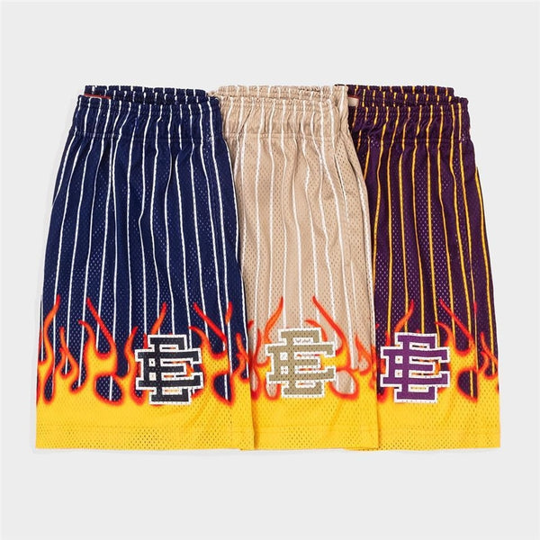 2023 Summer Men Gym Shorts Emanuel EE Basic Short New EE Flame Men Women Mesh Basketball Shorts Casual Breathable