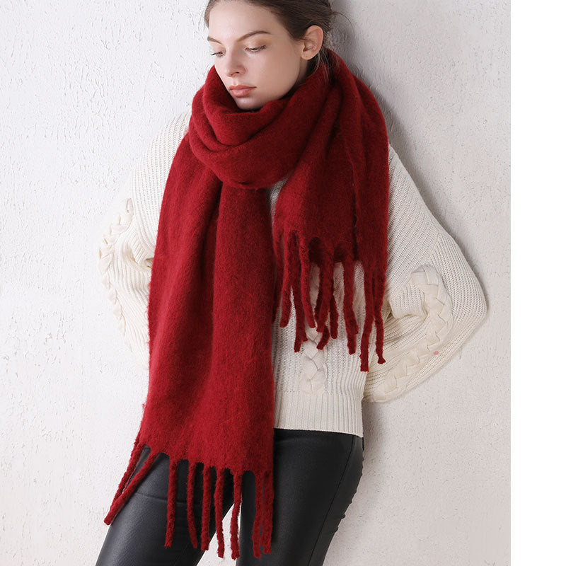 Designer Brand Women's Winter Scarf Ladies Soild Color Cashmere Warm Shawls and Wraps Long Tassels Pashmina Blanket Scarves