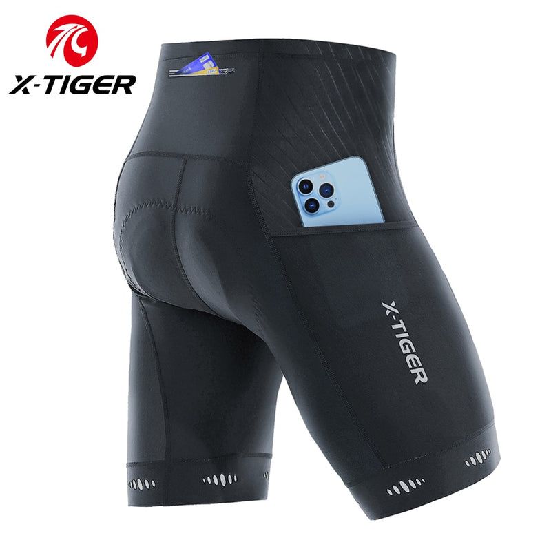 X-TIGER Men's Cycling Shorts Coolmax 5D Padded Bicycles Riding Pants Shockproof MTB Bike Shorts Biking Cycle Wear Tights