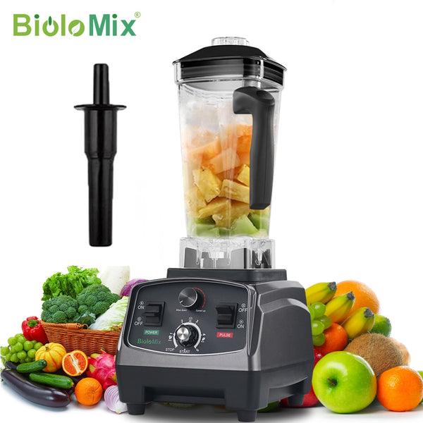 BioloMix 3HP 2200W Heavy Duty Commercial Grade Timer Blender Mixer Juicer Fruit Food Processor Ice Smoothies BPA Free 2L Jar