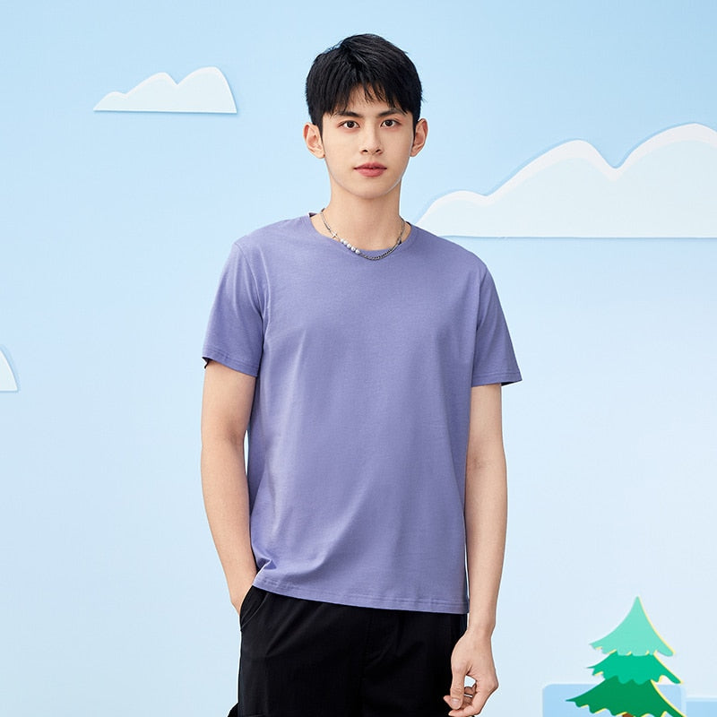 SEMIR summer cotton T shirts men 2022 simple o neck stretch solid new tops clothing casual tshirt man streetwear cool tee shirts