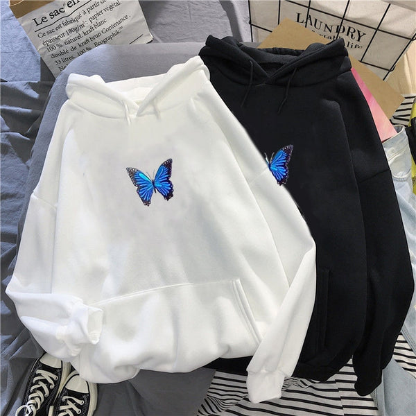 Sweatshirt Women Butterfly Winter Oversized Hoodies \