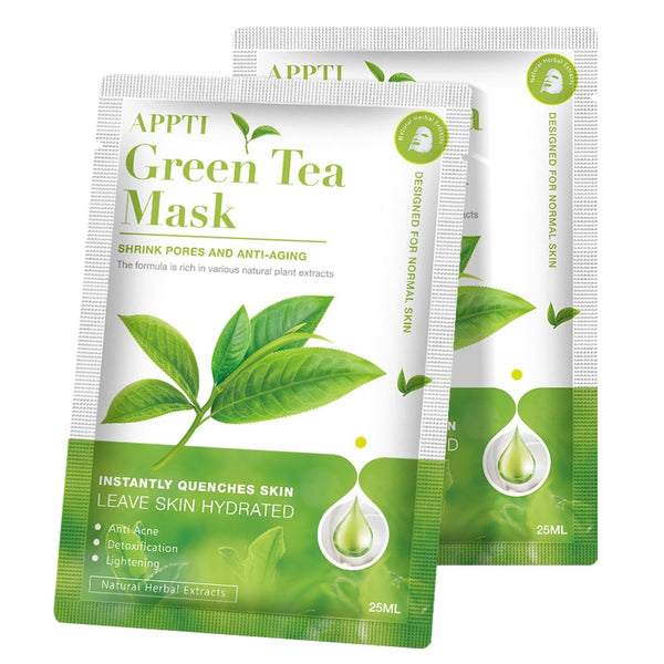 APPTI High Quality Korean Skin Care Instantly Quenches Skin Leave Skin Hydrated Green Tea Facial Mask