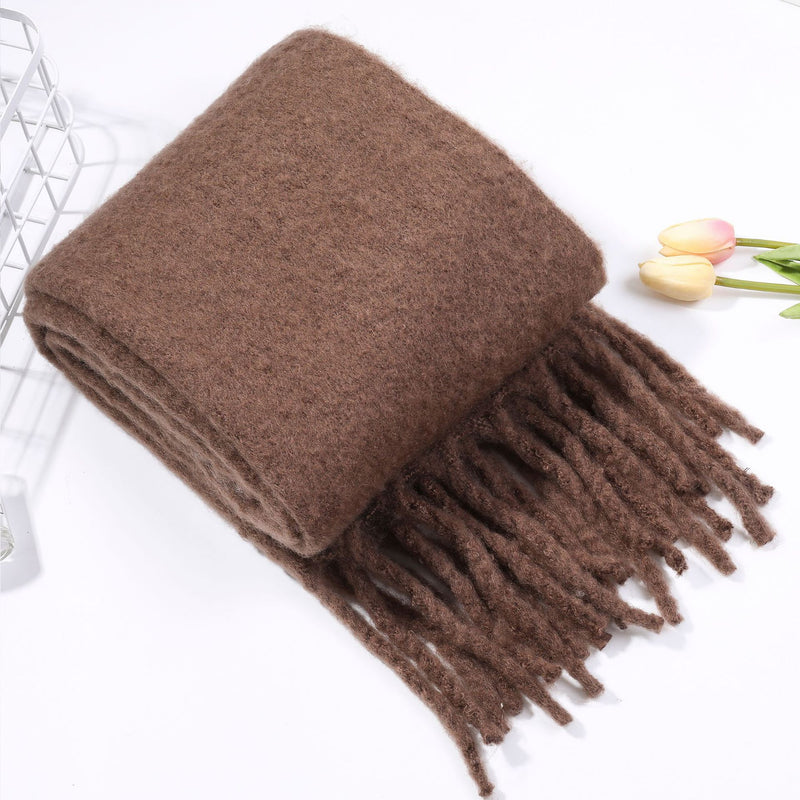 Designer Brand Women's Winter Scarf Ladies Soild Color Cashmere Warm Shawls and Wraps Long Tassels Pashmina Blanket Scarves