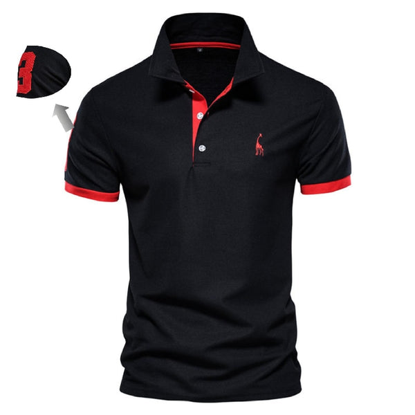 AIOPESON Embroidery 35% Cotton Polo Shirts for Men Casual Solid