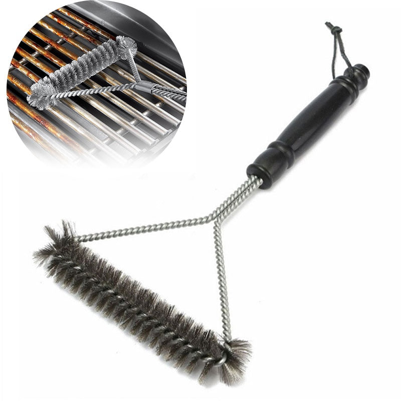 Stainless Steel Bristles Non-stick Cleaning Brushes Barbecue Accessories