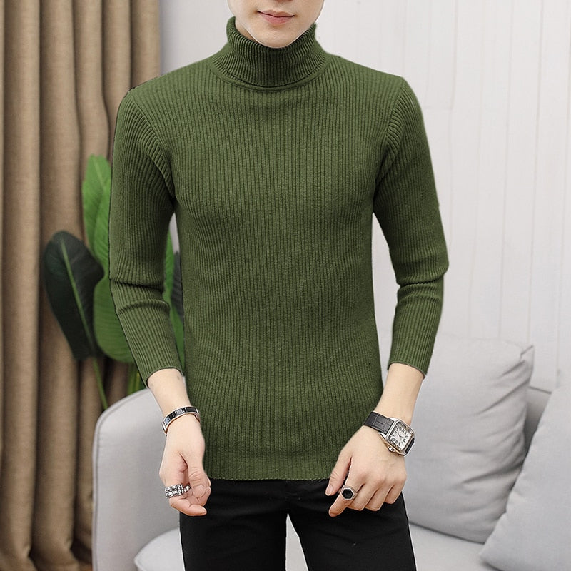 2022 Autumn and Winter  Men's Turtleneck Sweater Male  Version Casual All-match Knitted  Sweater