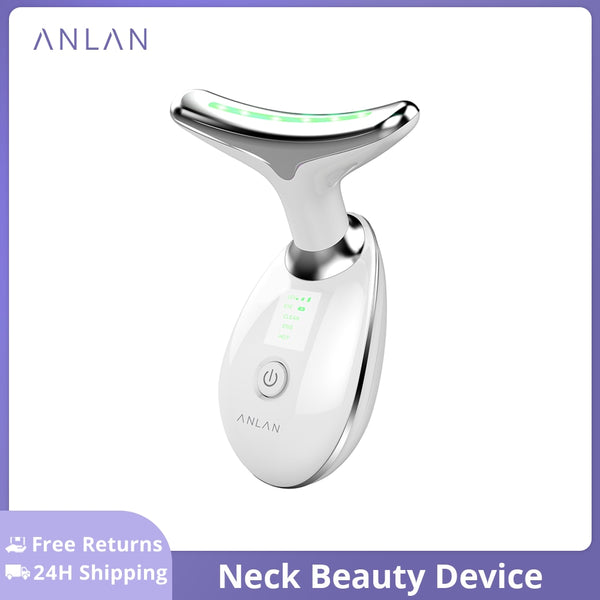 ANLAN Neck Face Beauty Device 3 Colors LED Photon Therapy Skin Tighten Reduce Double Chin Anti Wrinkle Remove Skin Care Tools