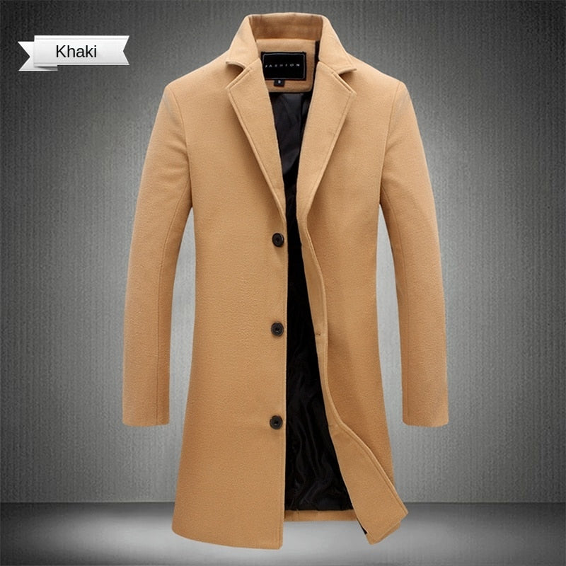 2022 Autumn and Winter Long Cotton Coat New Wool Blend