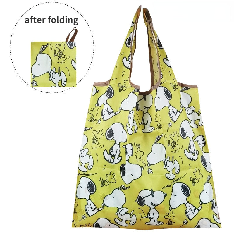 Snoopy Hello Kitty Cinnamoroll Large Storage Bag Foldable Waterproof Eco Bag Oxford Bag Daily Necessities