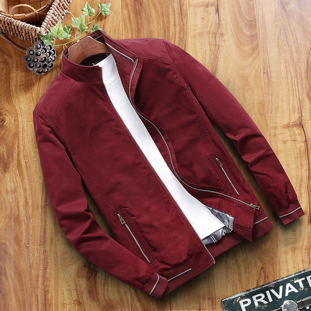 Spring and Autumn Men&#39;s Bomber Jacket Casual Men&#39;s Outerwear Windbreaker Stand Collar Jacket Men&#39;s Workwear Jacket L-6XL