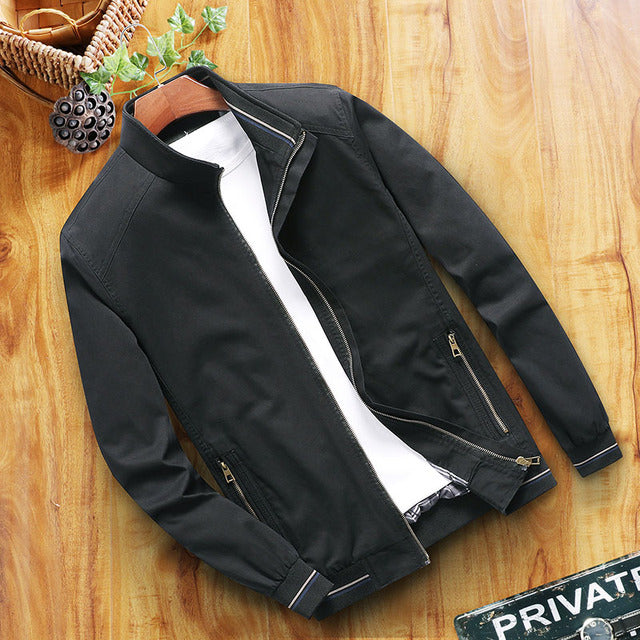 Spring and Autumn Men&#39;s Bomber Jacket Casual Men&#39;s Outerwear Windbreaker Stand Collar Jacket Men&#39;s Workwear Jacket L-6XL