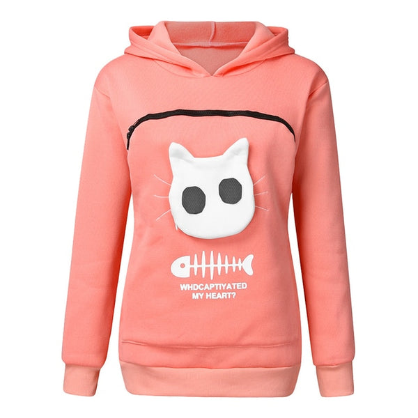 Sweatshirt Cat Lovers Hoodie Kangaroo Dog Pet Paw Dropshipping Pullovers Cuddle Pouch Sweatshirt Pocket Animal Ear Hooded Plus