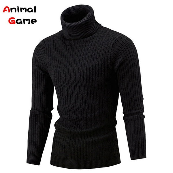 Winter Warm Turtleneck Sweater Casual Men's Rollneck Warm Knitted Sweater Keep Warm Men Jumper  Knit Woolen Sweater