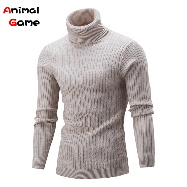 Winter Warm Turtleneck Sweater Casual Men's Rollneck Warm Knitted Sweater Keep Warm Men Jumper  Knit Woolen Sweater