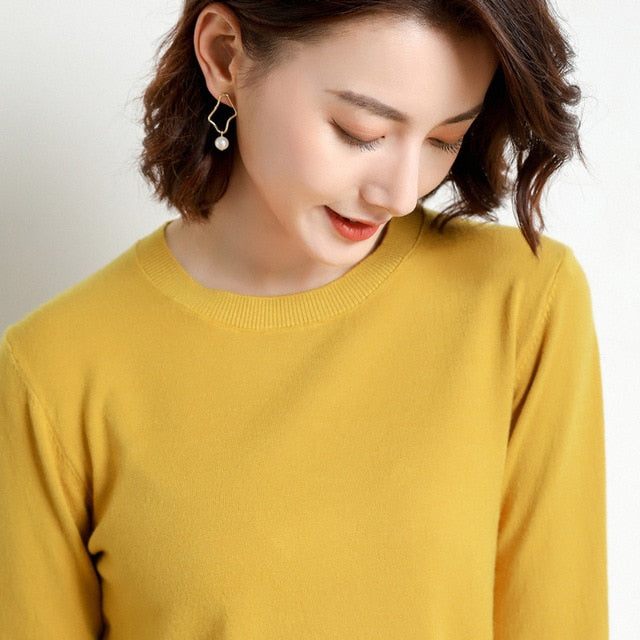 Women Sweater O-neck Autumn Winter Basic Pullover Warm Casual Woman Jumpers Korean Fashion Spring Knitted Bottoming Shirt 2022