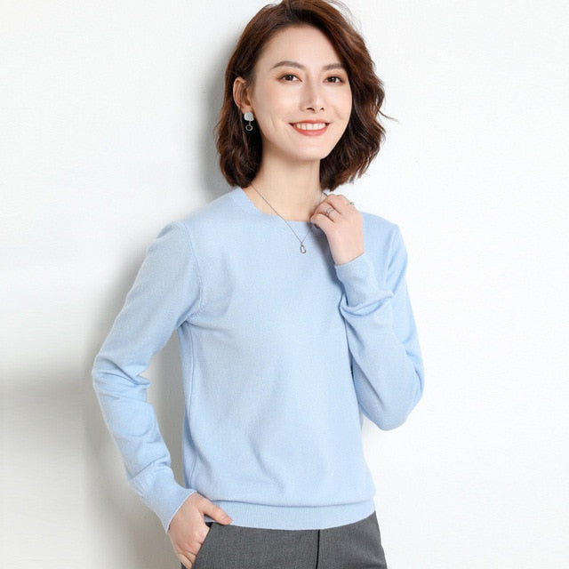 Women Sweater O-neck Autumn Winter Basic Pullover Warm Casual Woman Jumpers Korean Fashion Spring Knitted Bottoming Shirt 2022