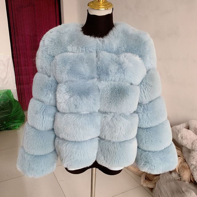 Women's Fashion faux fur coat super hot Autumn Winter women short Faux fox fur fluffy jacket high quality 7xl Ladies furry coats