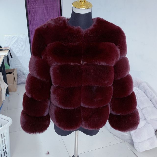 Women's Fashion faux fur coat super hot Autumn Winter women short Faux fox fur fluffy jacket high quality 7xl Ladies furry coats