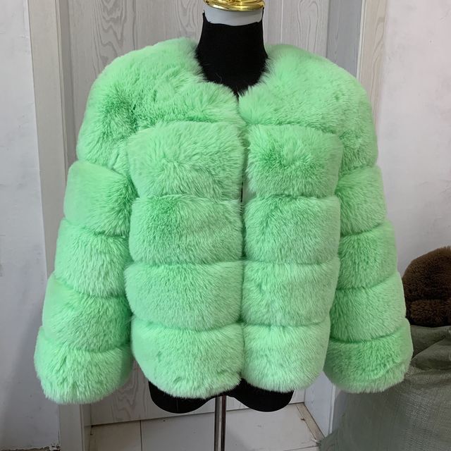 Women's Fashion faux fur coat super hot Autumn Winter women short Faux fox fur fluffy jacket high quality 7xl Ladies furry coats