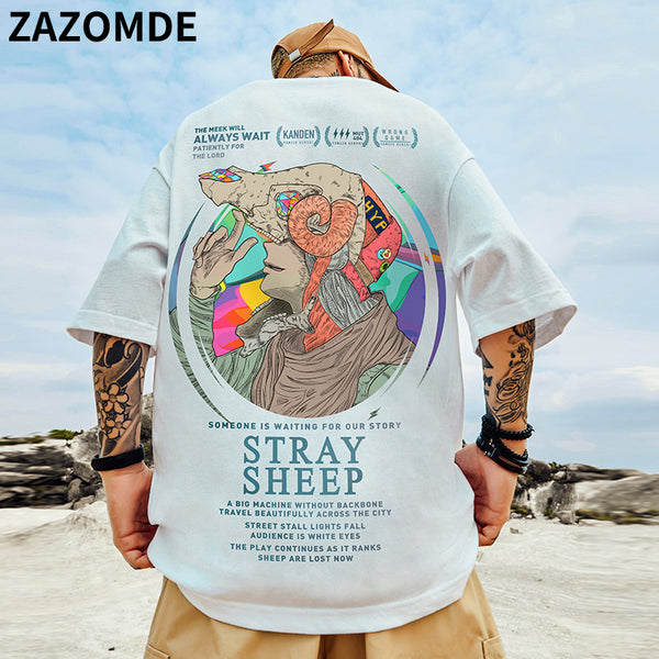 ZAZOMDE Harajuku Oversized T-shirt Men Summer Cool